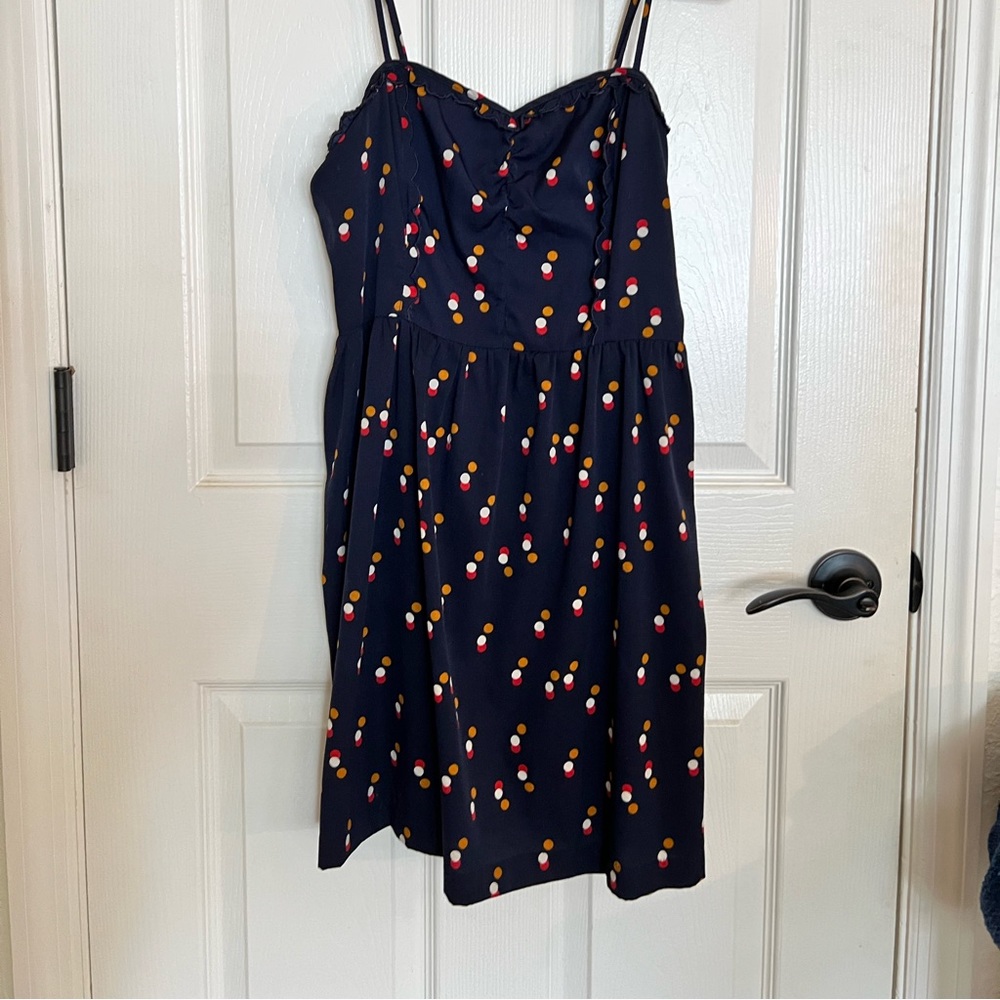 Navy Polka Dot, Tank Top Dress, Medium